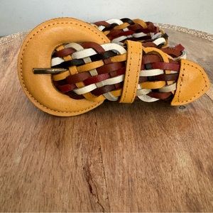 Capezio Argentina Womens Leather Woven Leather Belt Rustic‎ Multicolor Size M/L